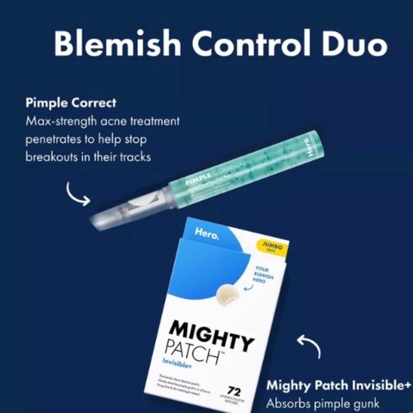 hero. MIGHTY PATCH Invisible + 72 HYDROCOLLOID PATCHES - Picture 2 of 6